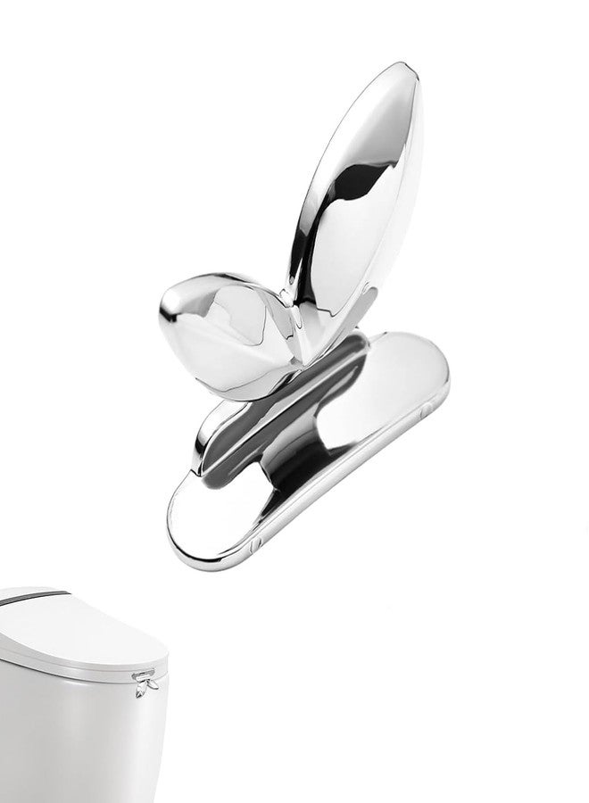SHOPVILLA Plastic Toilet Lid Lifter, Self Adhesive Avoid Touching Toilet Handle Bathroom Gadgets, Toilet Seat Lifter, Commode Lifting Tool for Office, School, Home Toilet Ring Raiser Clip (Silver) - Image 1